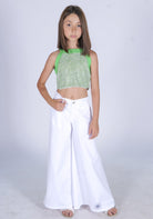Pantalone gamba ampia cotone elasticizzato Fun&Fun bambina