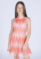 Abito in Tessuto Traforato con Scollatura Halter Fun&Fun bambina