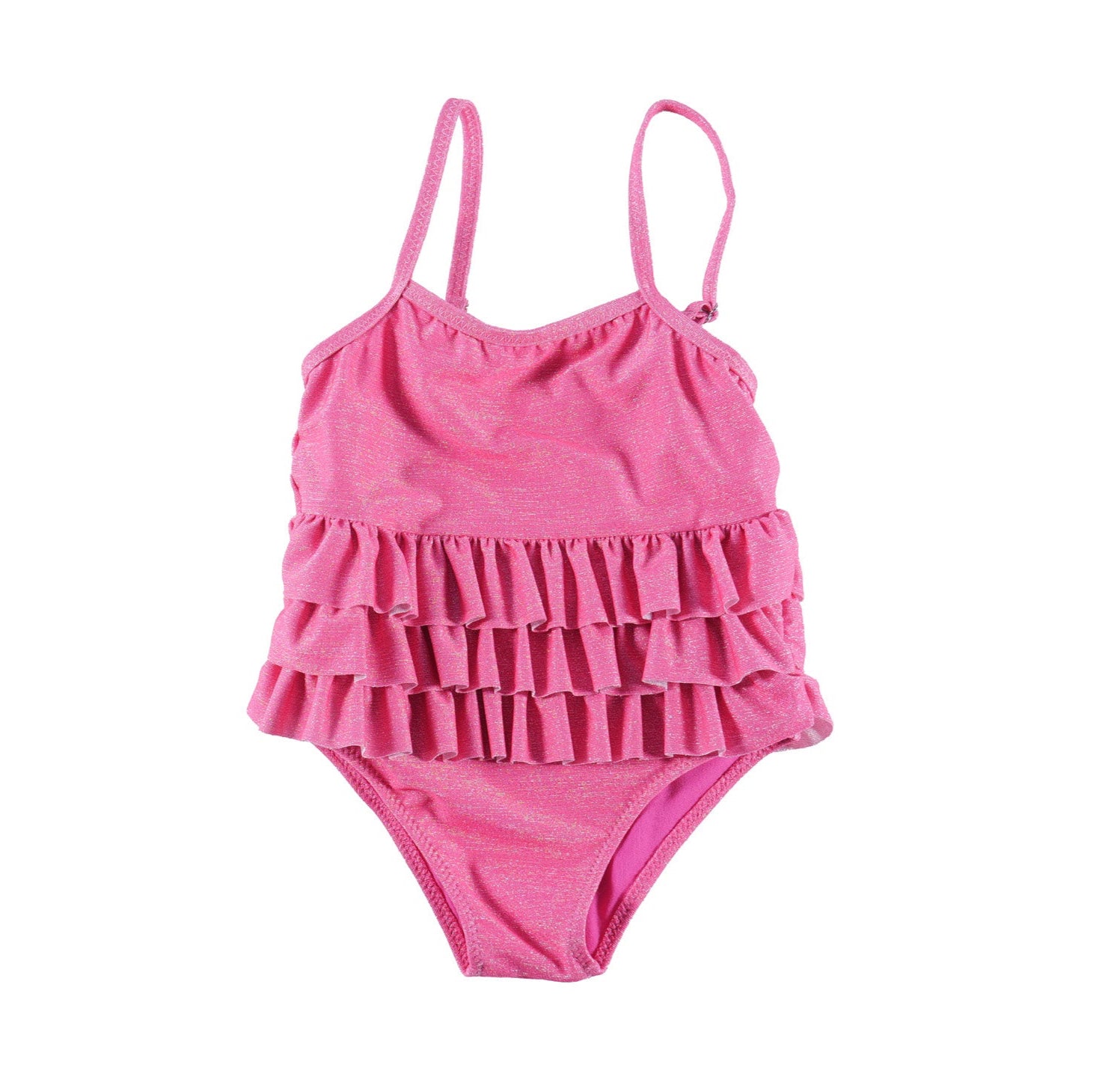 Costume intero fucsia balze Fun&Fun baby bambina
