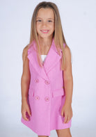 Vestito doppiopetto collo revers logo Fun&Fun bambina