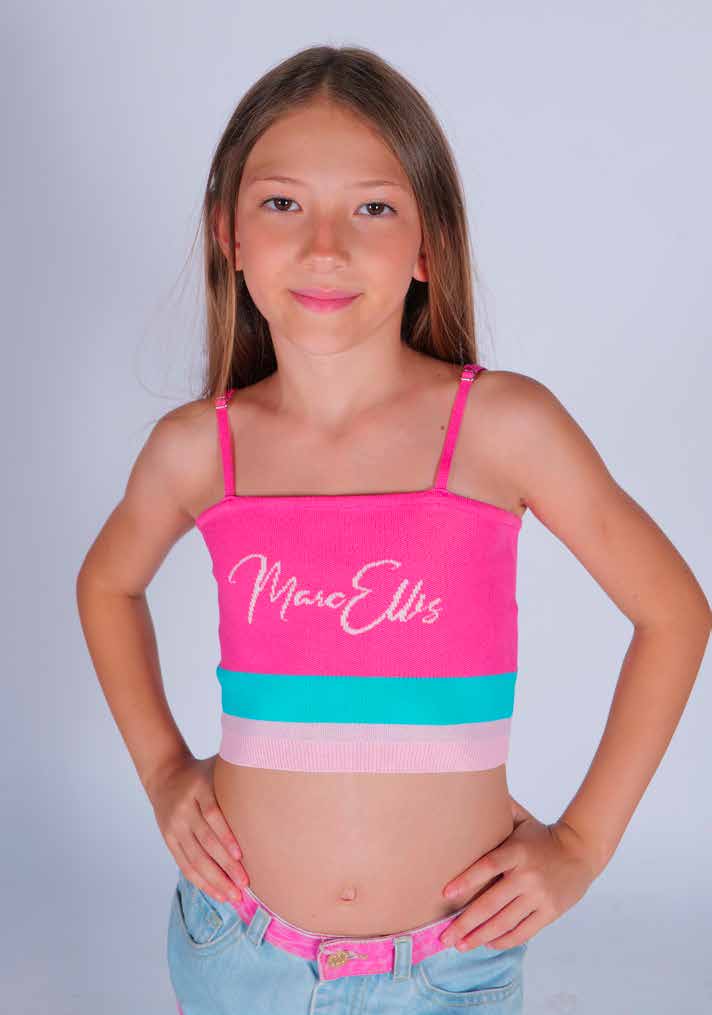 Top in filo jacquard a righe multicolor Marc Ellis bambina Junior