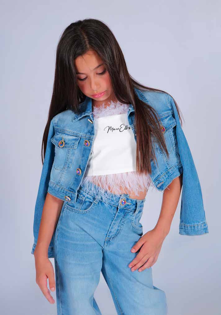 Giacca Cropped in Denim Marc Ellis bambina
