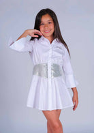 Camicia stampa logo paillettes Marc Ellis bambina Junior