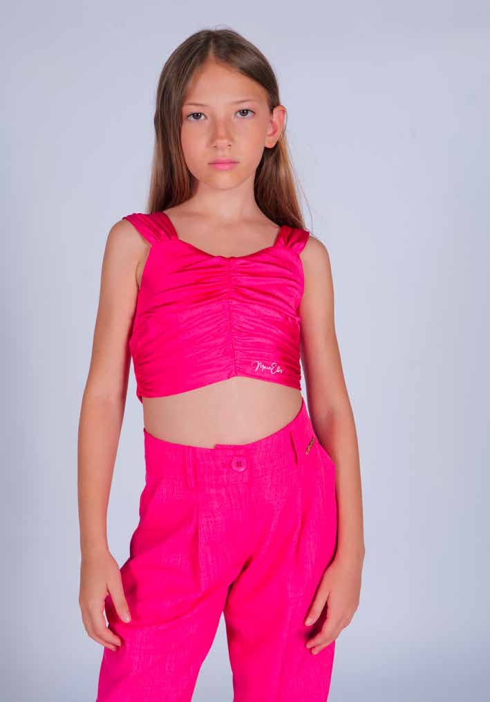 Top cropped bretelle larghe logo Marc Ellis bambina Junior