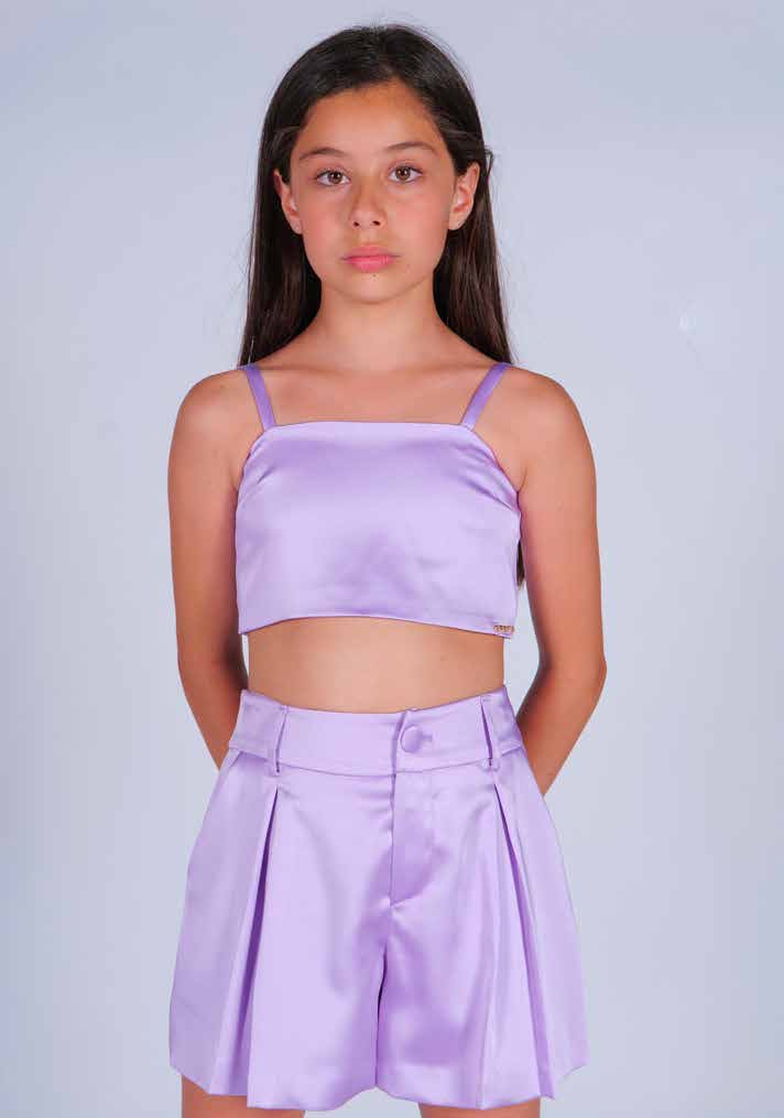 Top Cropped in Raso Comfort con Bretelle Regolabili Marc Ellis Junior bambina