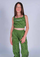 Top cropped cotone logo contrasto Marc Ellis bambina