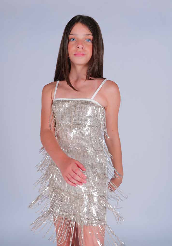 Abito paillettes frange Marc Ellis bambina