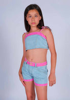 Top jeans bretelle dettaglio a contrasto Marc Ellis bambina Junior