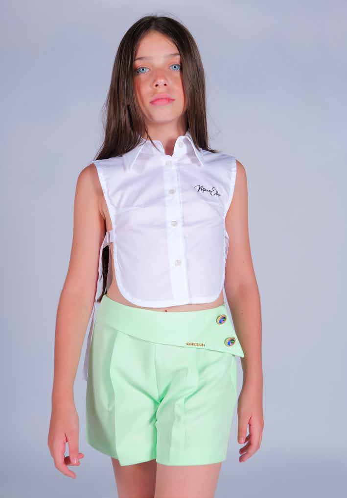 Camicia Cropped con Apertura Laterale e Chiusure Regolabili Marc Ellis Junior bambina