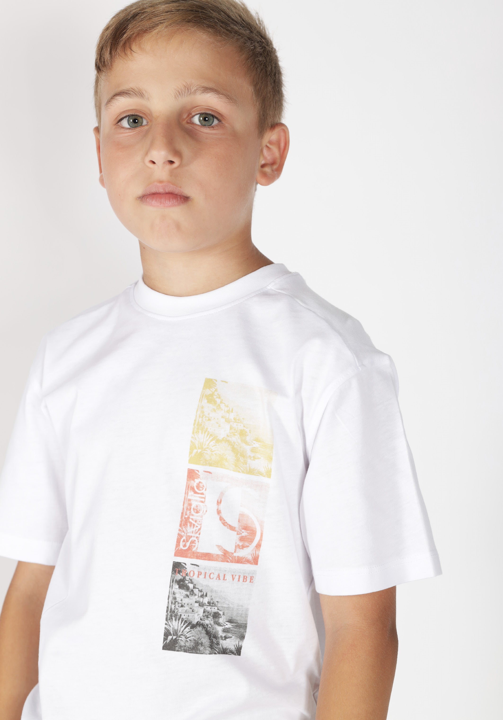 T-shirt con Grafica Giallo, Arancione e Nero Siviglia bambino