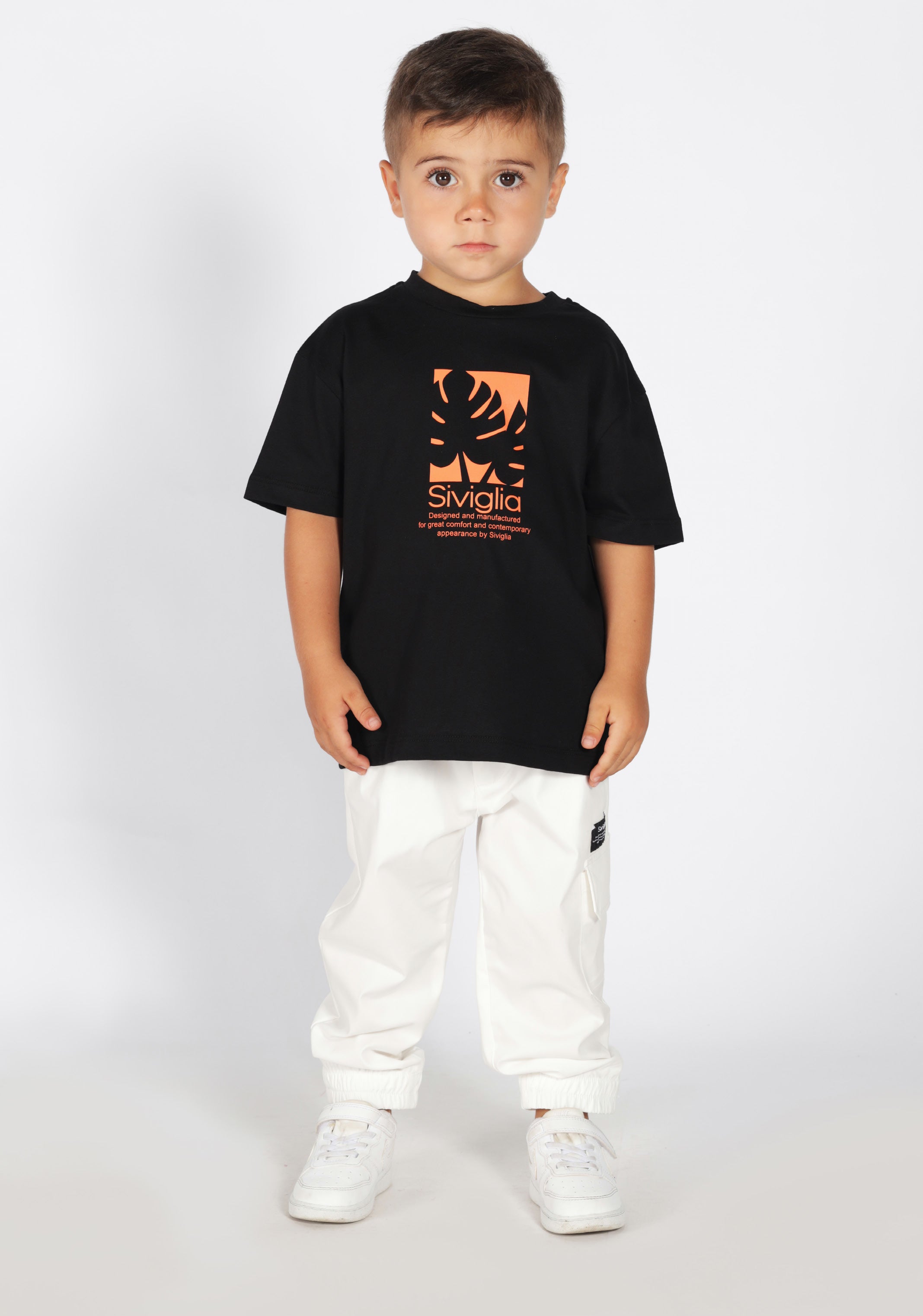 Pantalone White, Sand o Military, Cotone Elastico Siviglia bambino