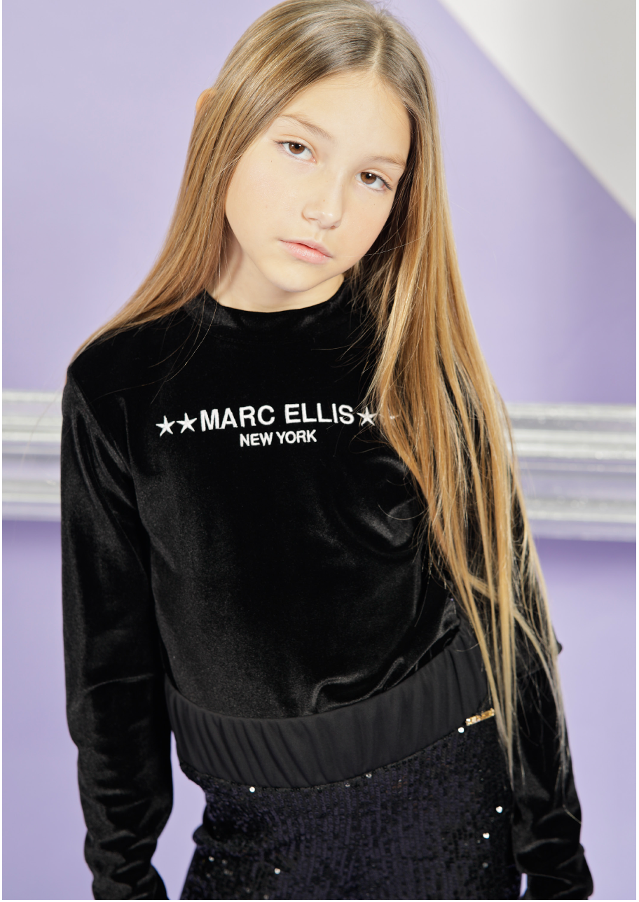T-shirt nera Marc Ellis bambina Junior