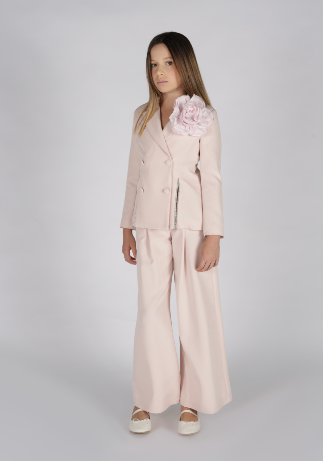 Giacca blazer doppiopetto con dettagli strass Fun&Fun bambina