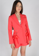 Giacca blazer in tessuto tecnico con occhielli e dettaglio nastro Fun&Fun Couture bambina