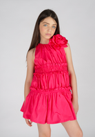 Abito vestito ampio in taffetà con balze arricciate Fun&Fun Couture bambina