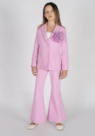 Pantalone in tessuto tecnico con fondo svasato e vita regolabile Fun&Fun Couture bambina