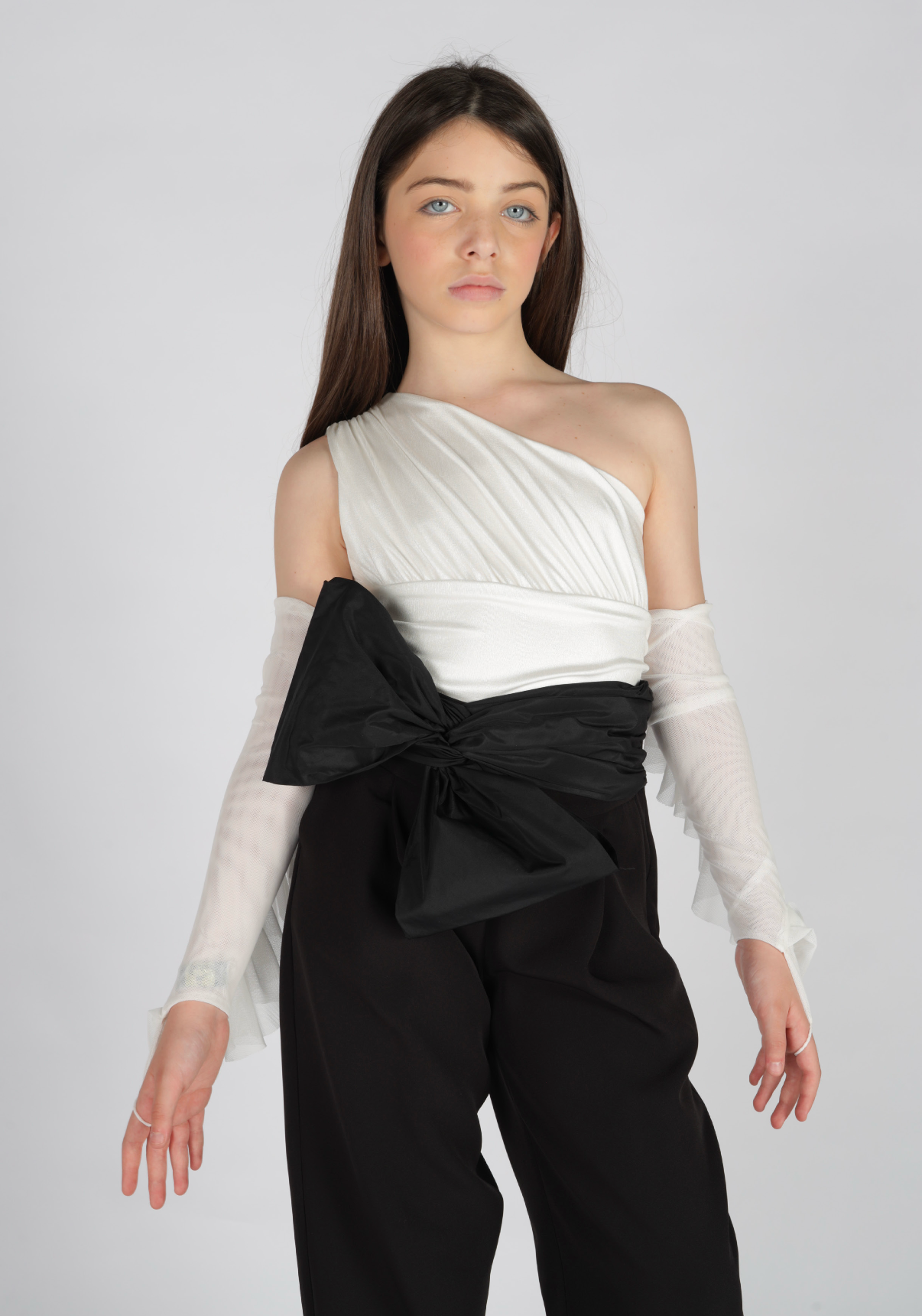Body monospalla drappeggio Fun&Fun Couture bambina
