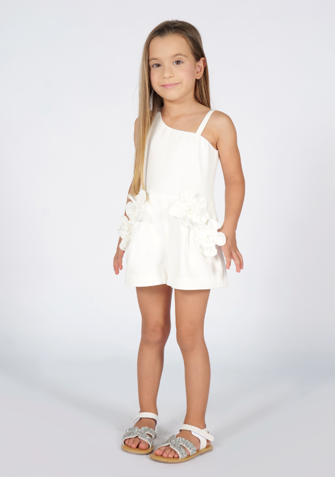 Tutina monospalla fiori Fun&Fun Couture bambina