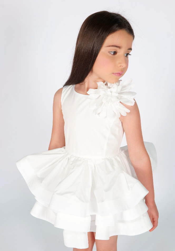 Abito taffetà con balze Fun&Fun Couture bambina