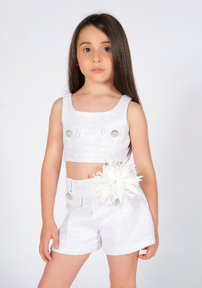 Top cropped scollo quadrato Fun&Fun Couture bambina