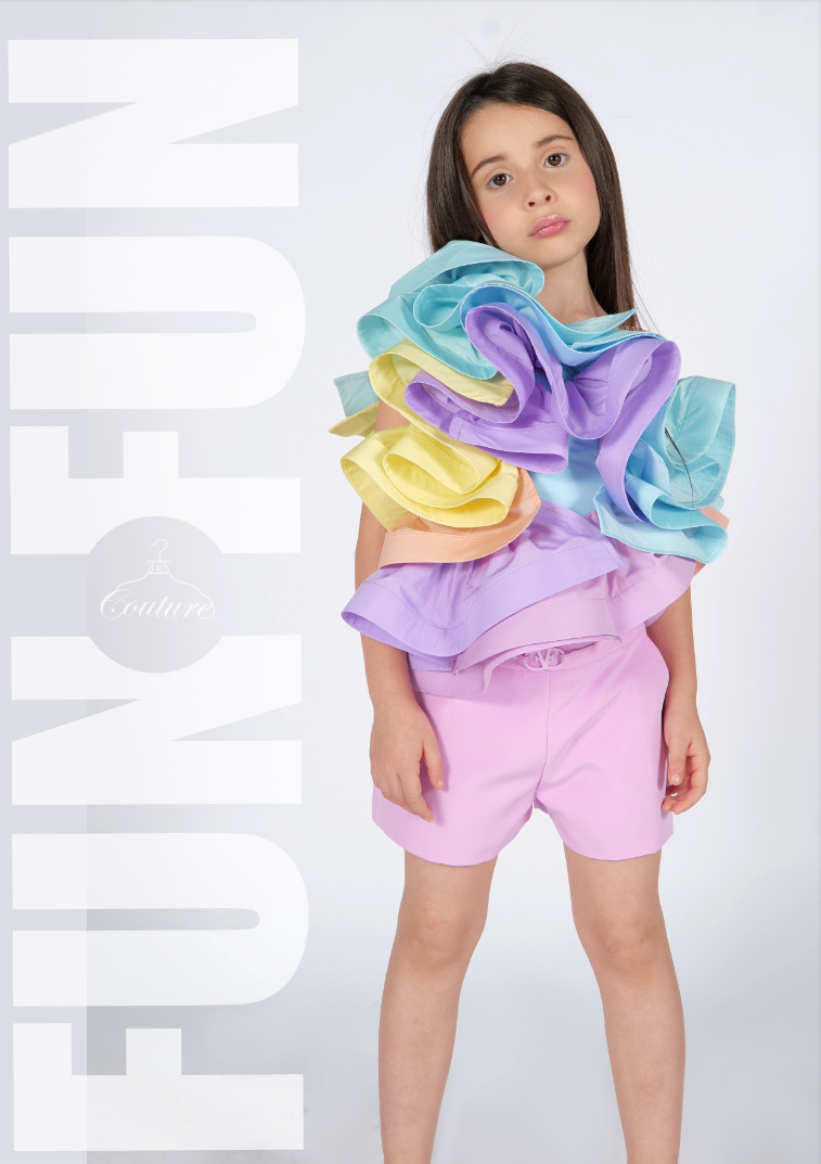 Short tasche e logo Fun&Fun Couture bambina