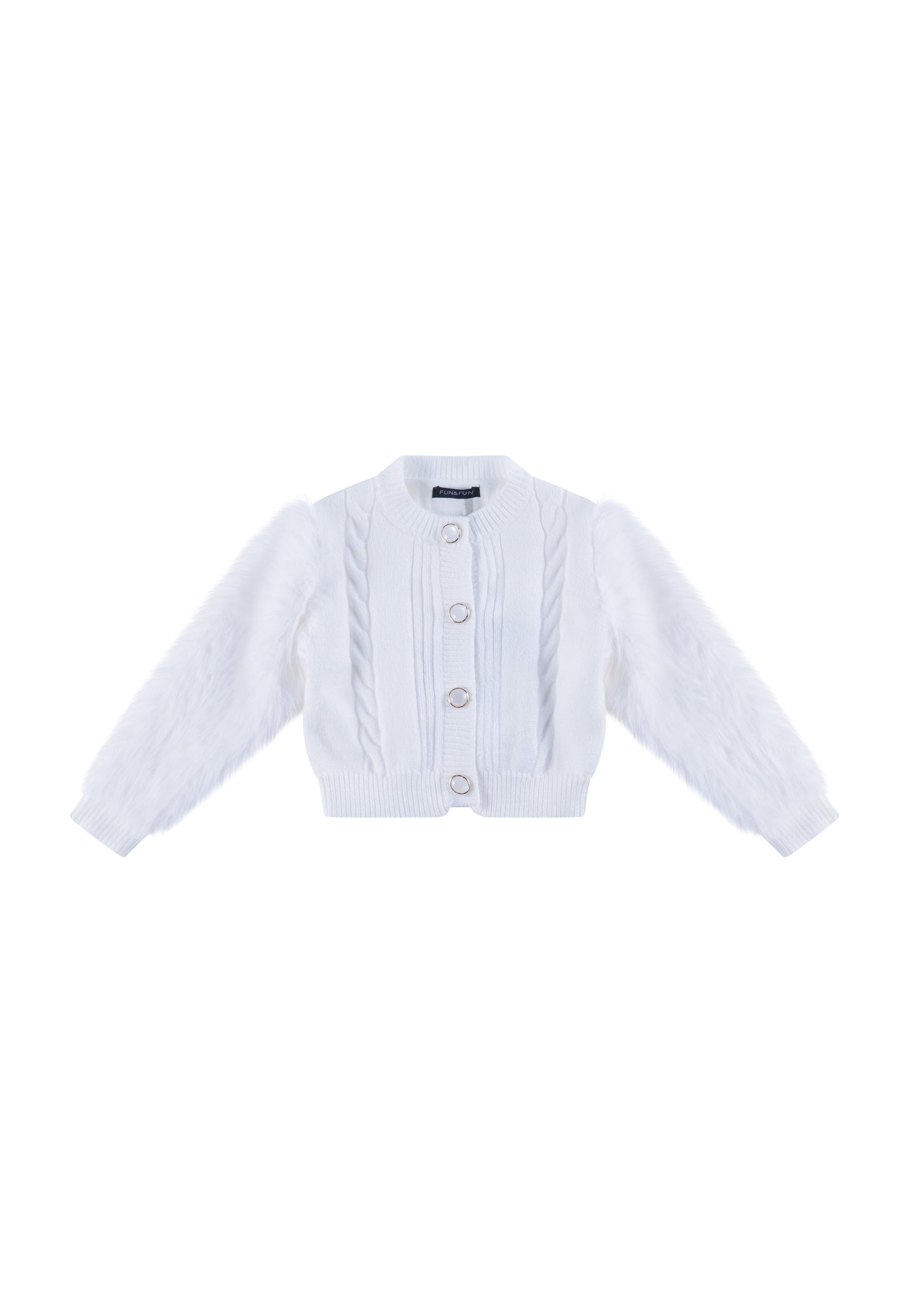 Maglia Cardigan in Lana Smacchinata Neonata Fun&Fun bambina