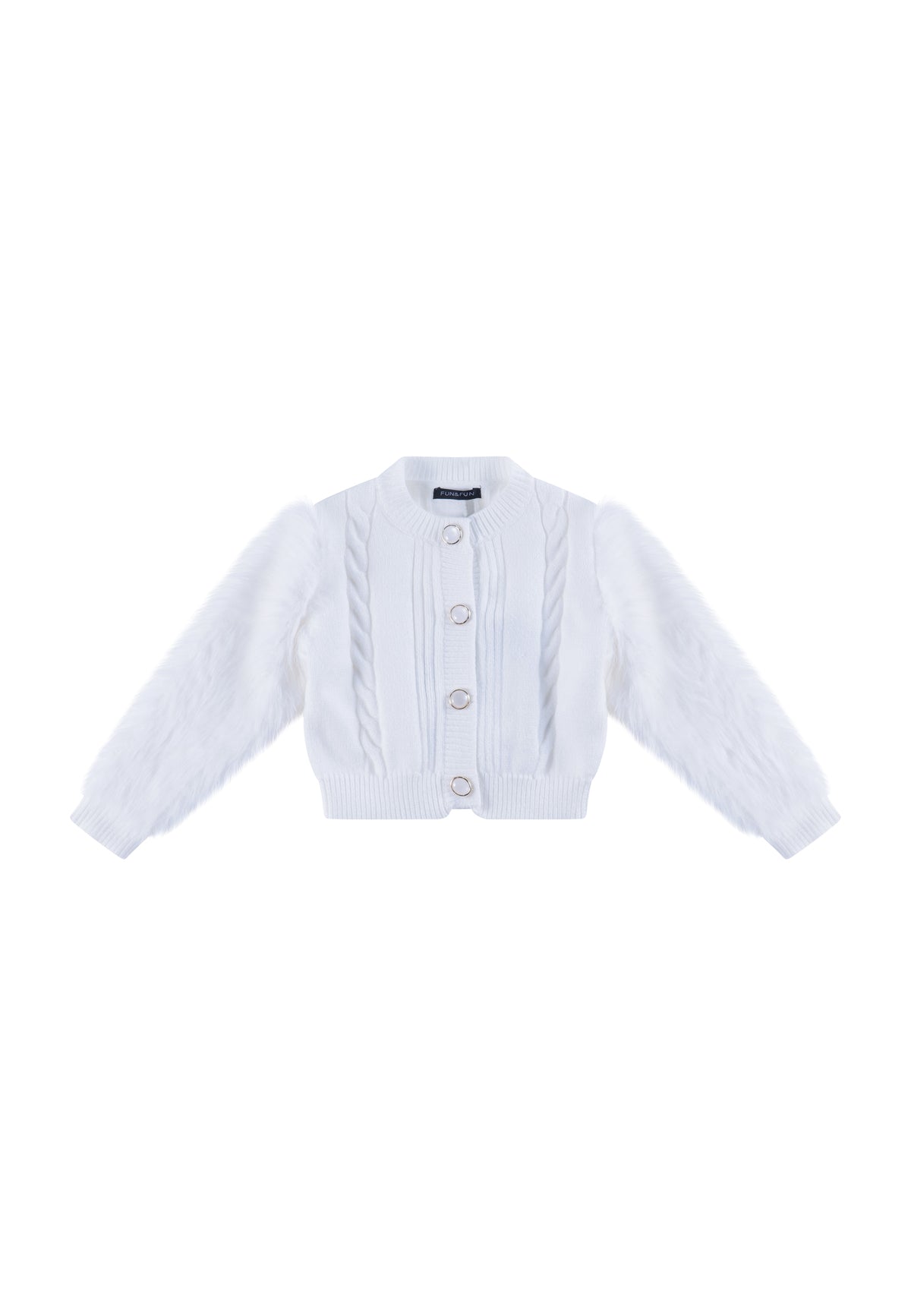 Maglia Cardigan in Lana Smacchinata Neonata Fun&Fun bambina