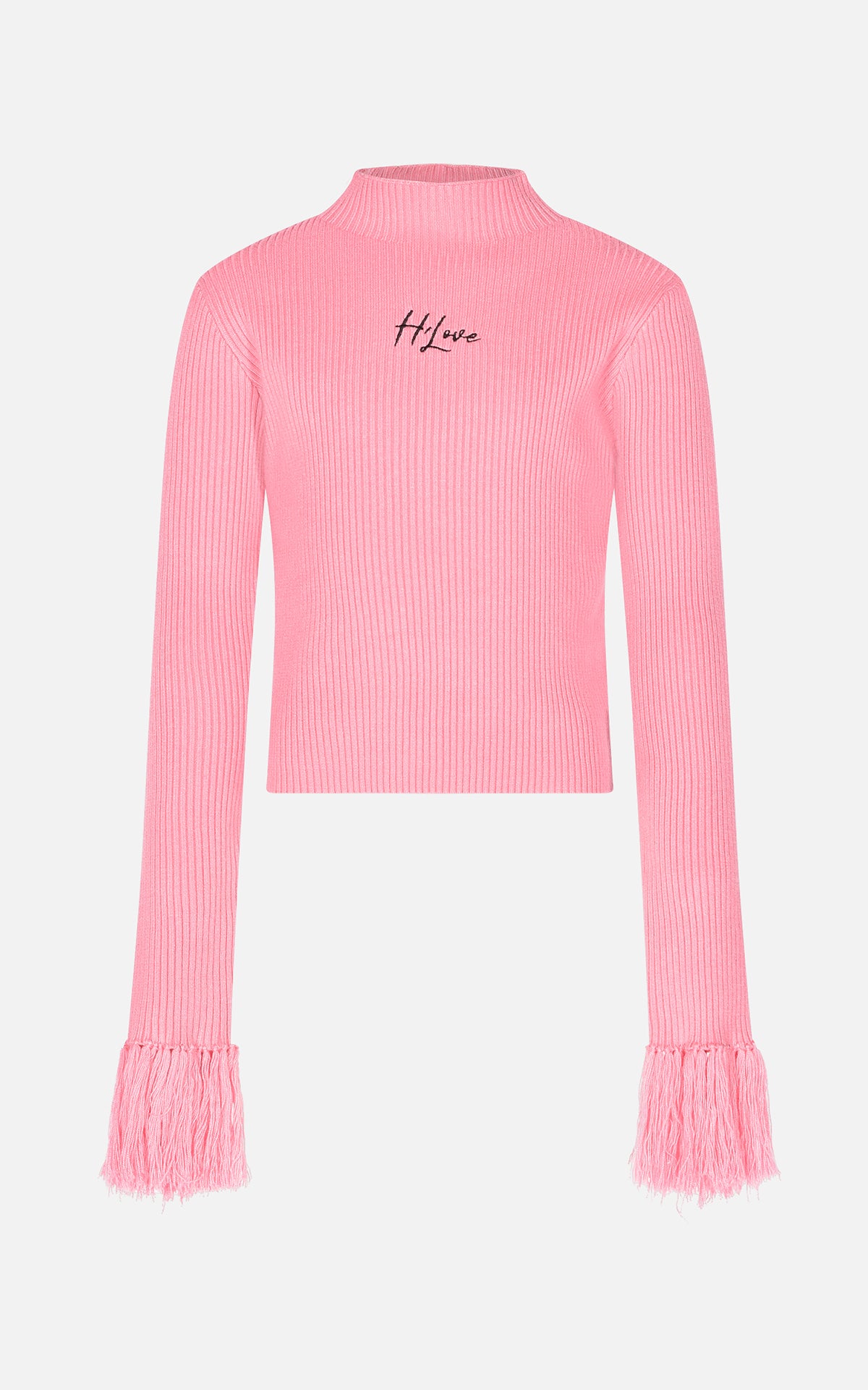Maglia lana a coste Hate-Love bambina