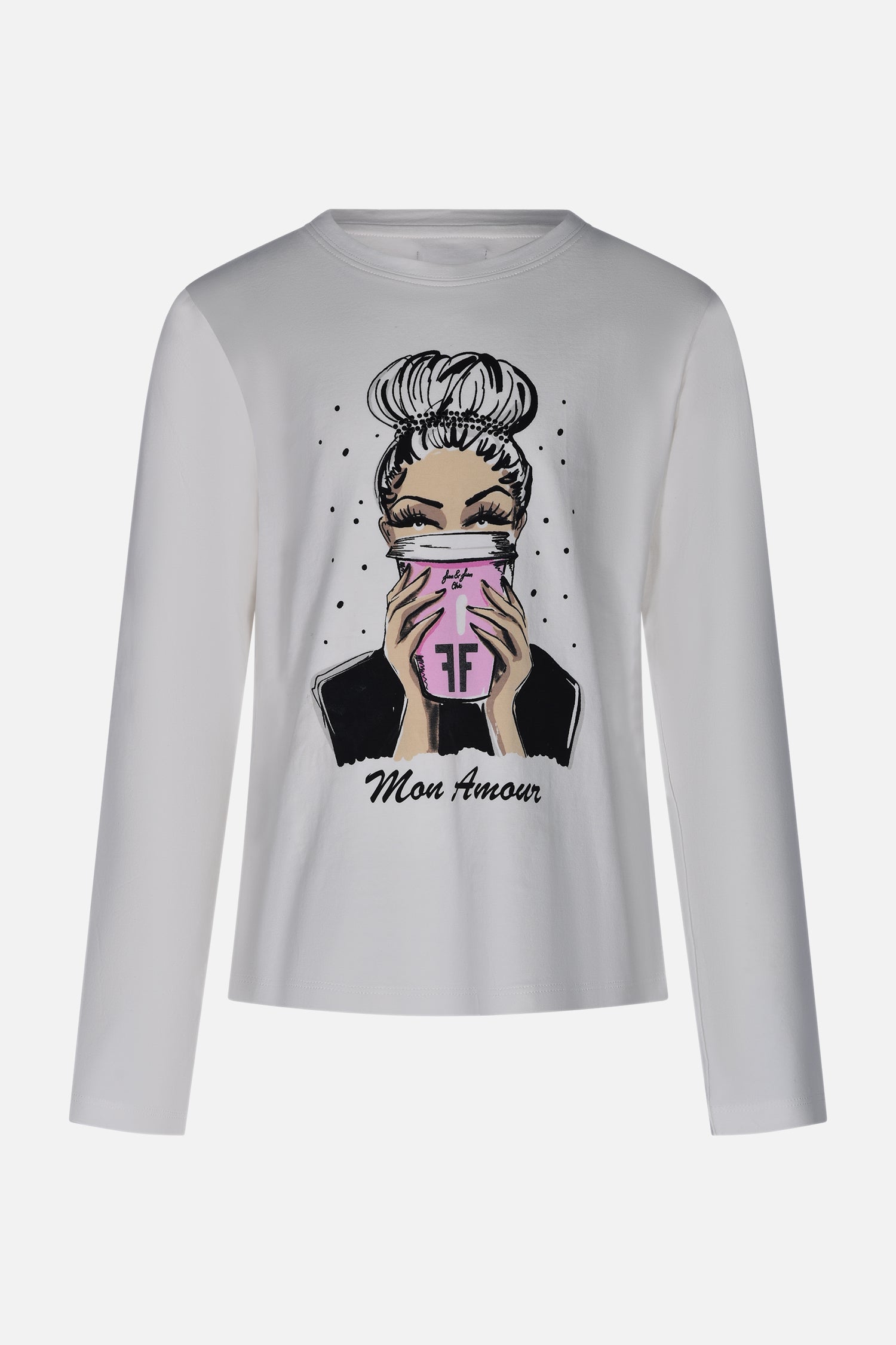 T-shirt bianco panna 2 Fun&Fun Chic bambina