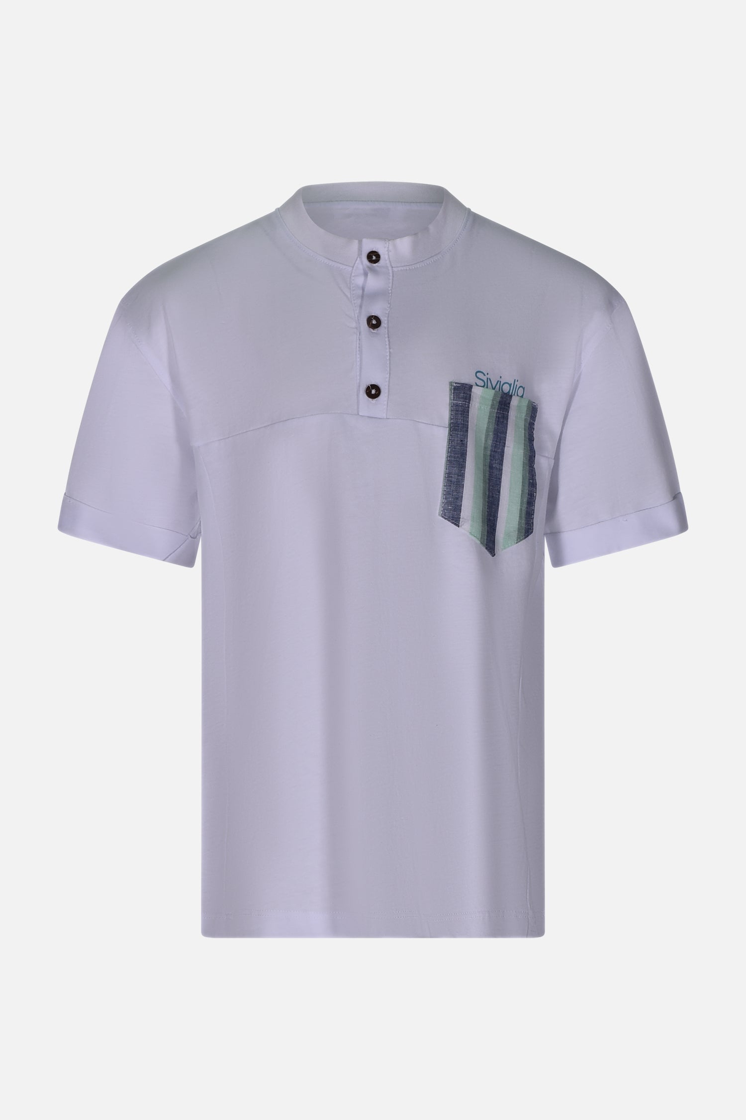 T-shirt Bianca con Taschino a Righe Siviglia bambino