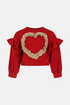 Felpa Girocollo con Rouche a Contrasto Baby Fun&Fun Bambina - FW26