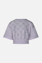 T-shirt cropped con logo e strass Marc Ellis bambina Junior