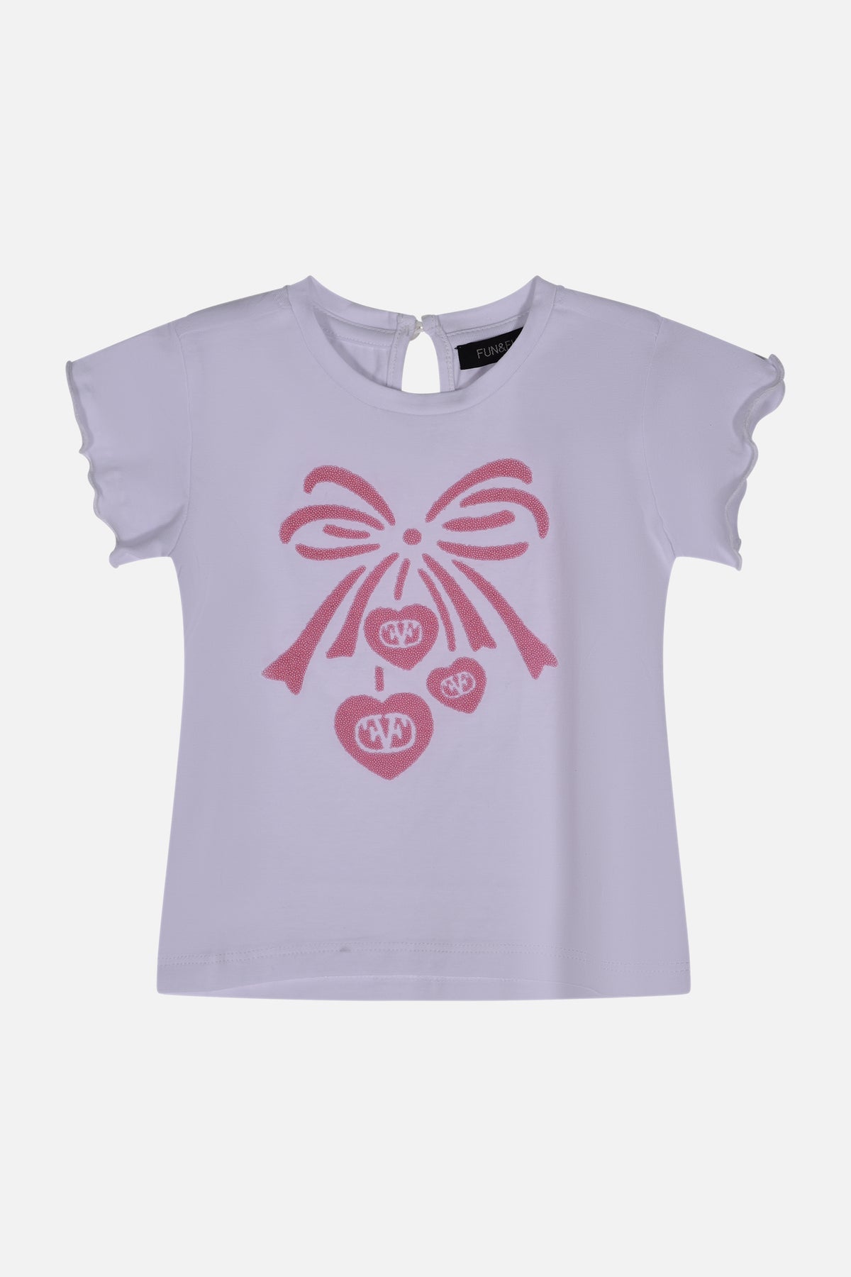 t-shirt bianca neonata Fun&Fun bambina