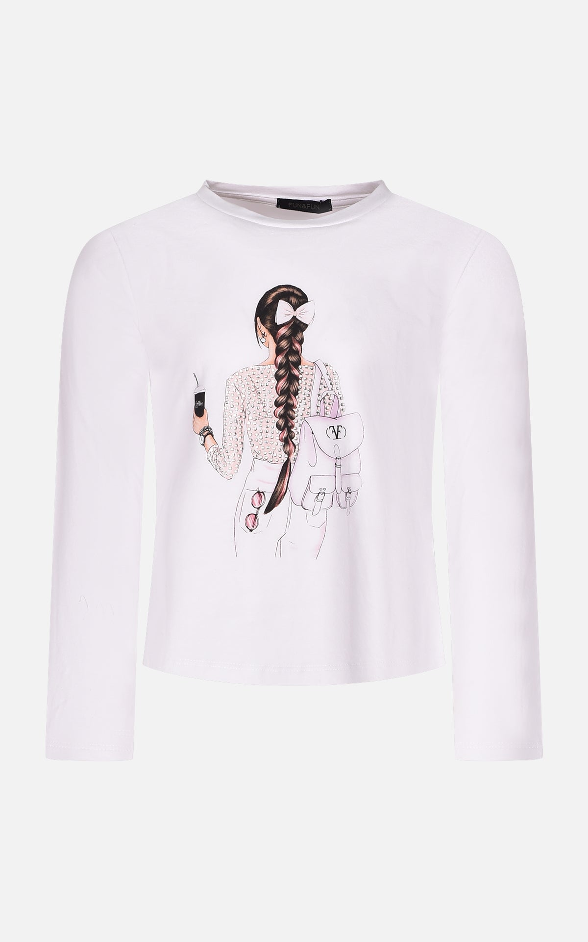 T-shirt bianca Fun&Fun bambina baby