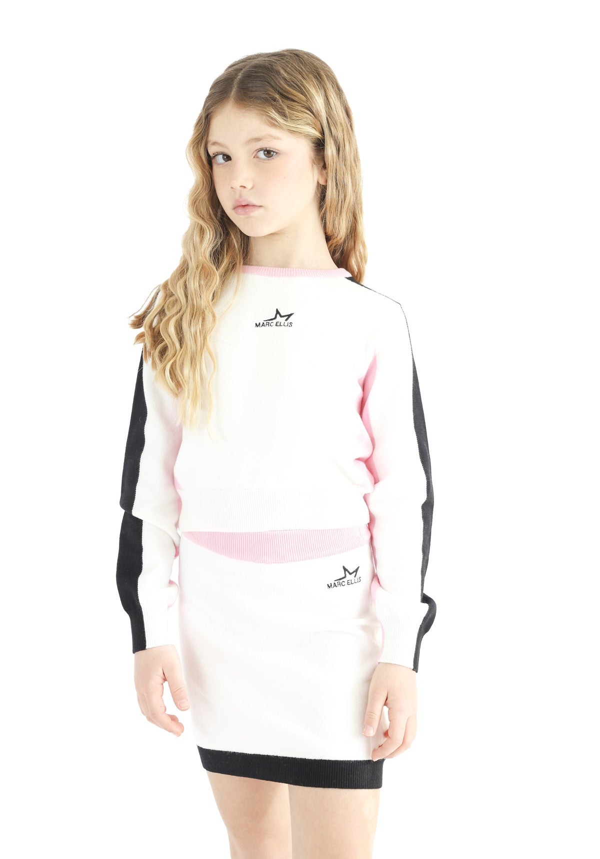 Maglia Cropped in Misto Lana con Inserti Junior Marc Ellis Bambina - FW26