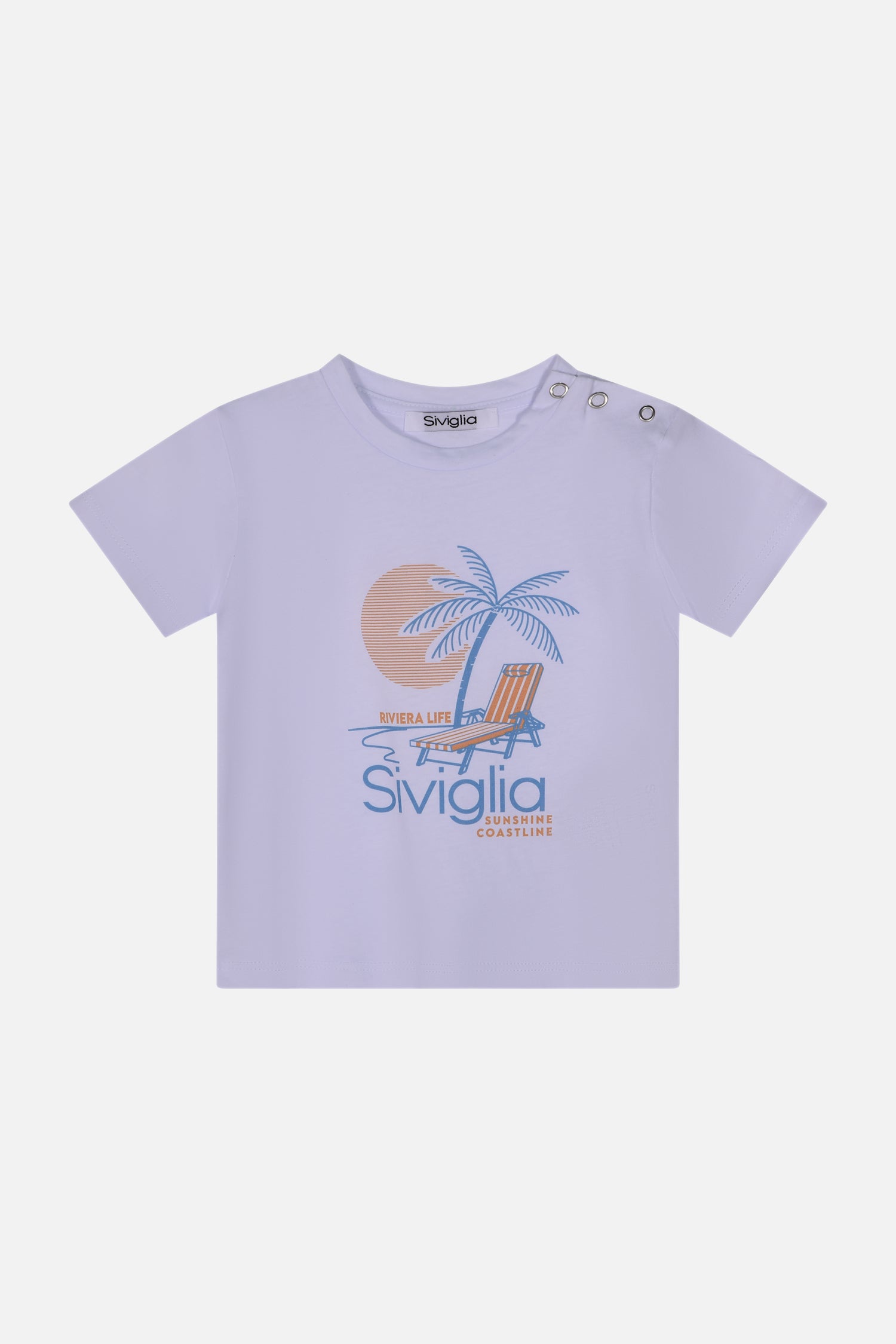 T-shirt bianco, blu e celeste Siviglia bambino