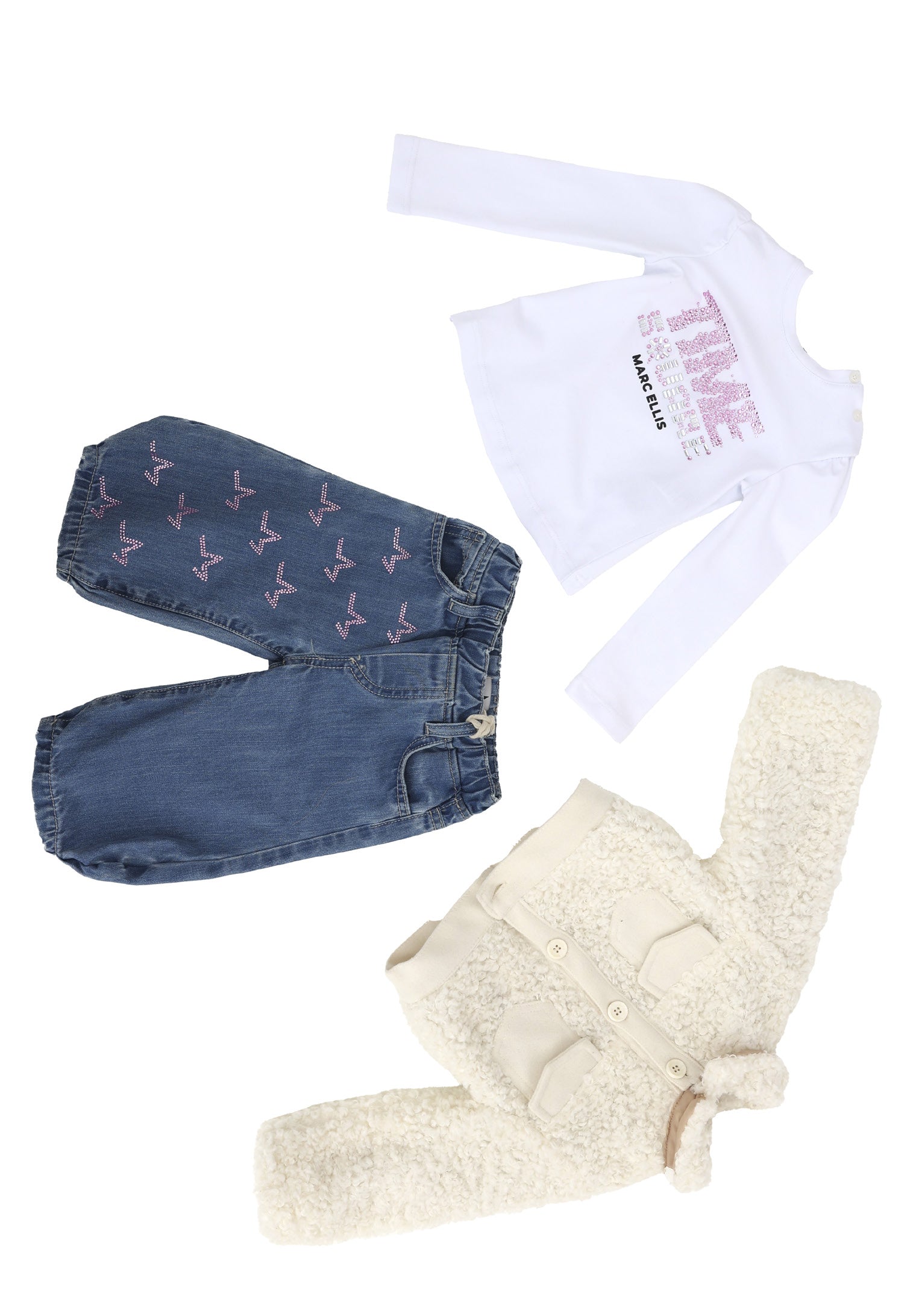 T-shirt con Stampa e Strass Neonato Marc Ellis Bambina - FW26