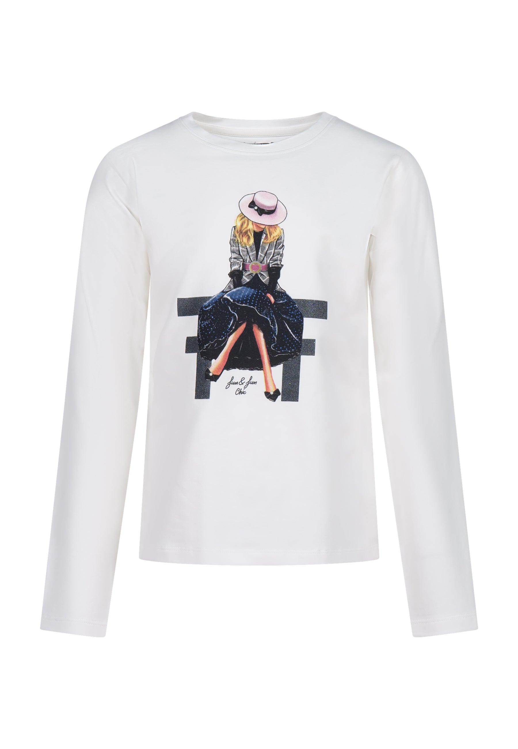 T-shirt bianco panna Fun&Fun Chic bambina