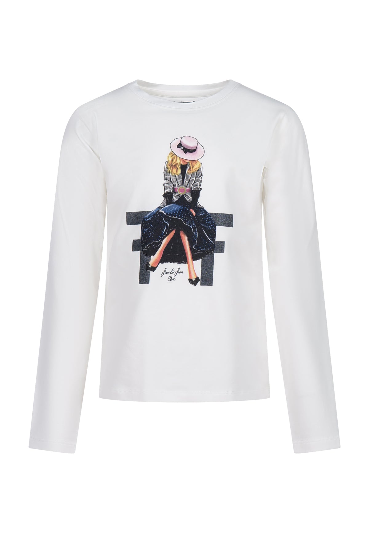 T-shirt bianco panna Fun&Fun Chic bambina
