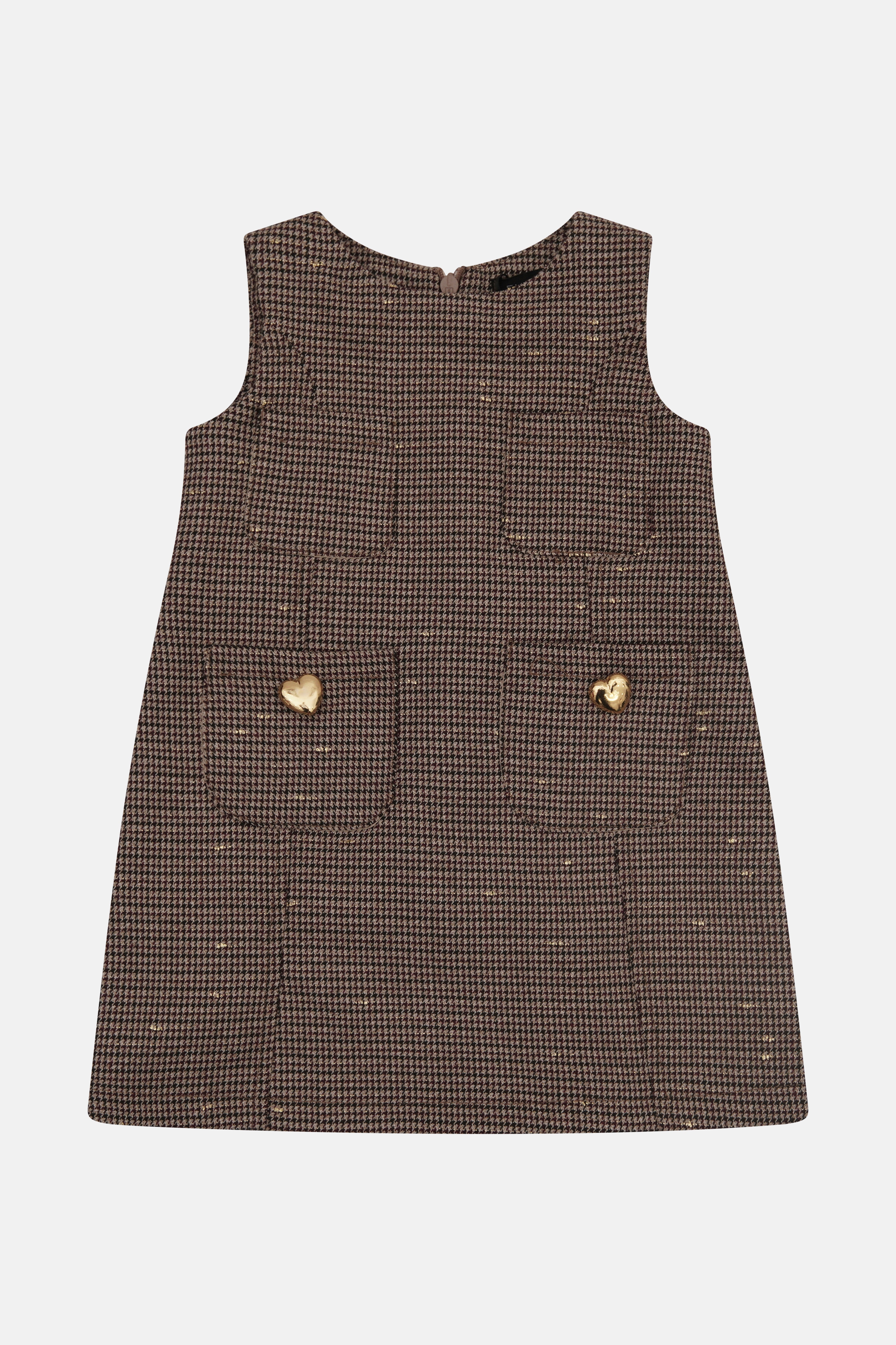 Abitino Smanicato a Quadretti Lurex Neonato Fun&Fun Bambina - FW26