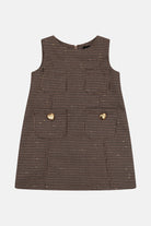 Abitino Smanicato a Quadretti Lurex Neonato Fun&Fun Bambina - FW26