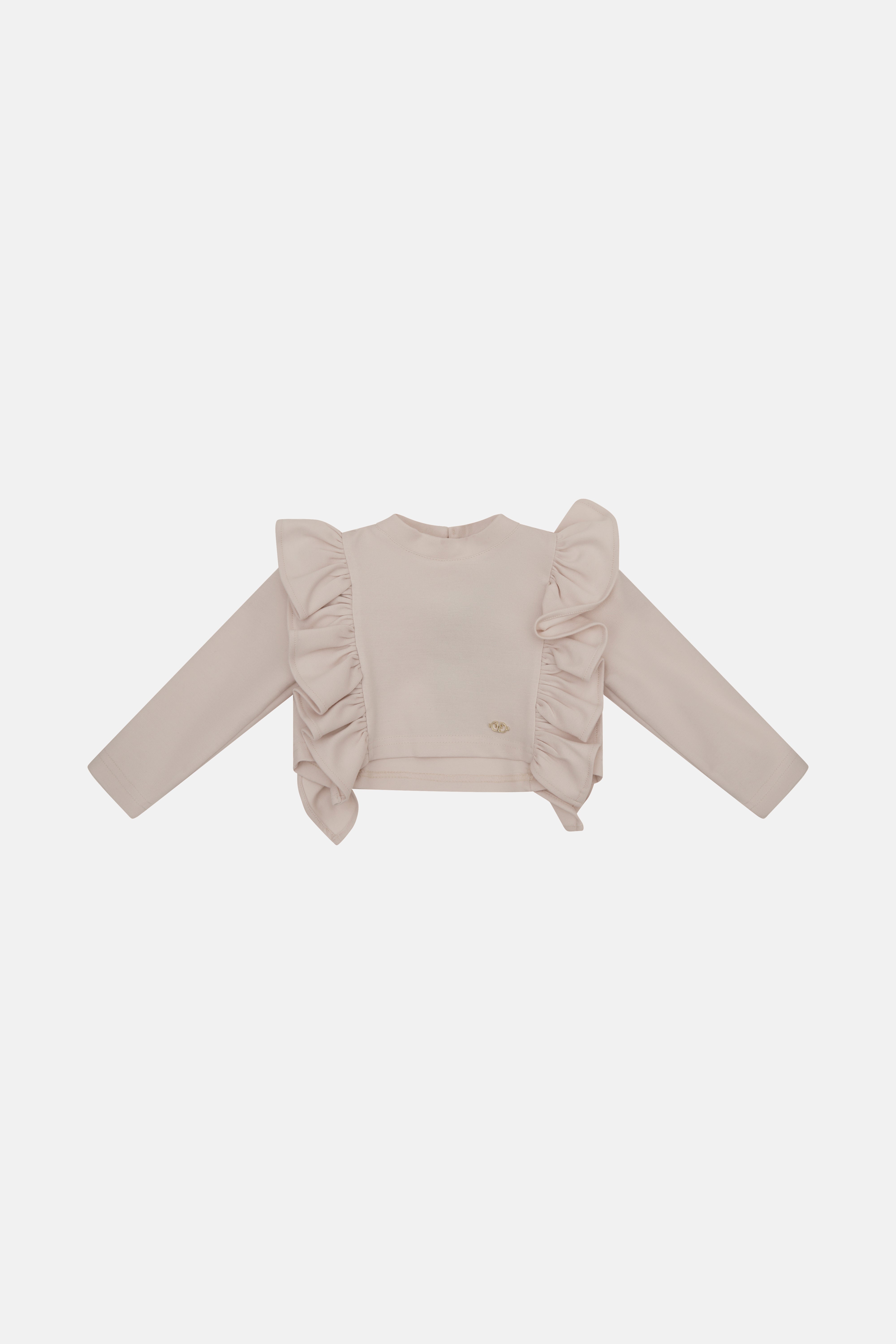 Felpa Cropped in Punto Milano Neonato Fun&Fun Bambina - FW26